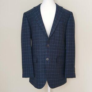Joseph Abboud Single Breasted Plaid Sport Jacket Wool & Cashmere Size 38R